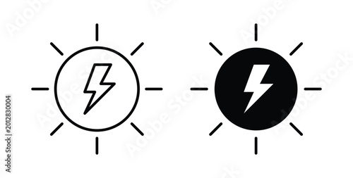 Foto Alternative power icon linear pack. Editable solid icons