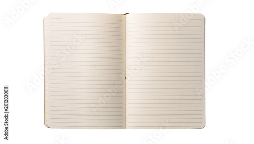 Εκτύπωση καμβά Open blank lined notebook with cream pages, isolated on transparent background