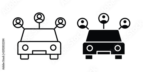 Foto Carpool share icon linear pack. Editable solid icons