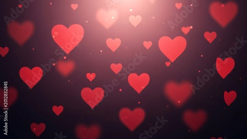 Romantic Red Heart Bokeh Background for Love and Valentine's Day Celebrations with Soft Focus and Warm Glow Effect for Greeting Cards and Invitations