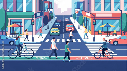 Photos People Crossing Street on Foot Urban.