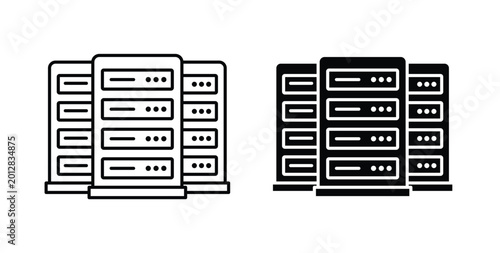 Canvas-taulu Data center icon linear pack. Editable solid icons