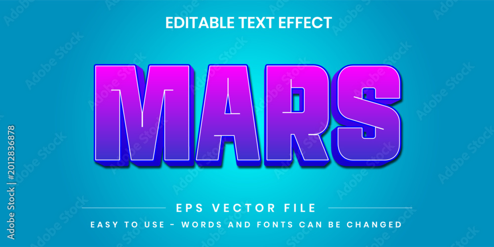 Fototapeta premium Mars Space Style Orange and Red 3D Editable Text Effect