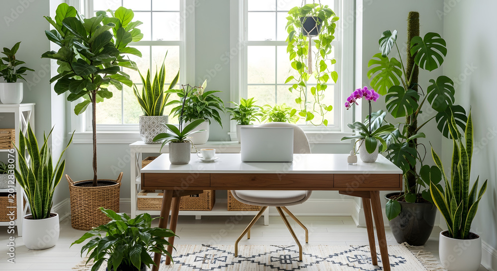 Fototapeta premium home office with plants 