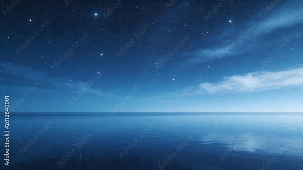 Fototapeta premium Night sky over calm ocean