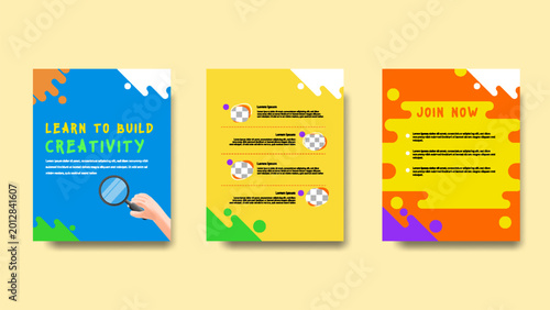 Colorful and playful social media template design with water splash in multiple fun color.