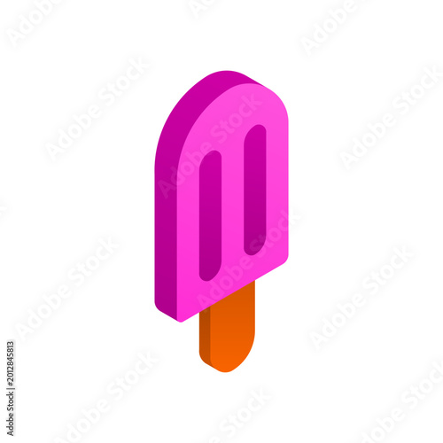Isometric Popsicle Vector Icon Illustration.