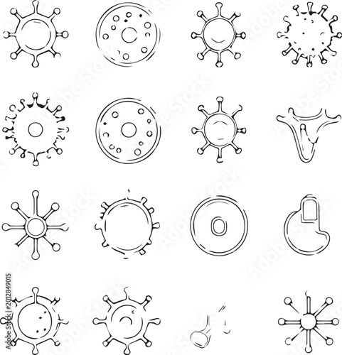 Vector set of Christmas snowflakes and decorative ornaments icons illustration