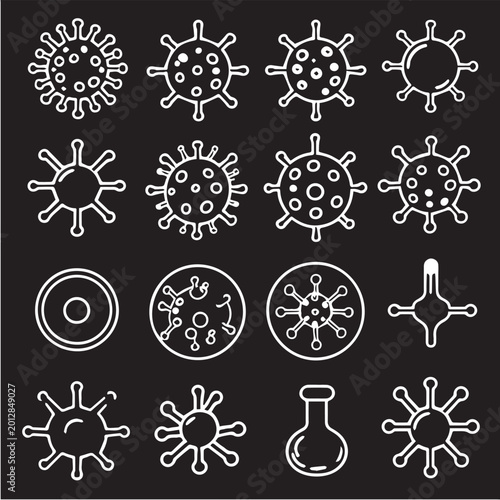 Vector set of Christmas snowflakes and decorative ornaments icons illustration