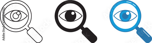Tableau sur toile Eye view spying icon set vector collection representing surveillance, monitoring, privacy observation and security tracking systems for digital safety and investigative design themes