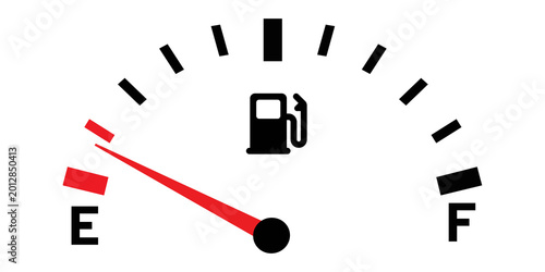 Tableau sur toile Illustrazione  di icone di segnalazione carburante per spie del cruscotto auto