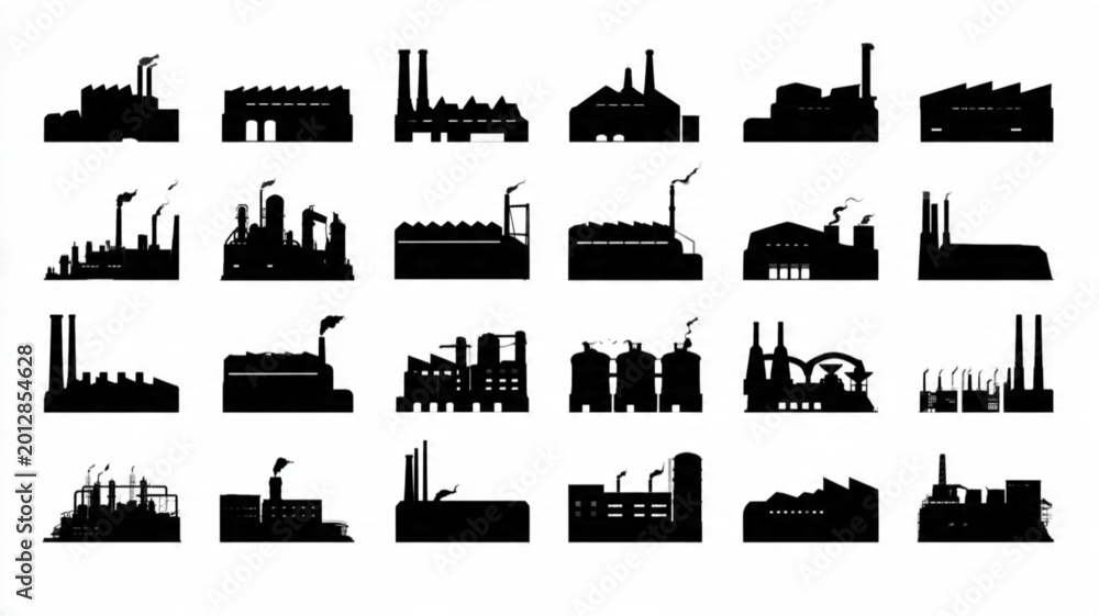 Fototapeta premium Industrial factory buildings and facilities.