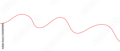 abstract simple red wave line design vector illustration.