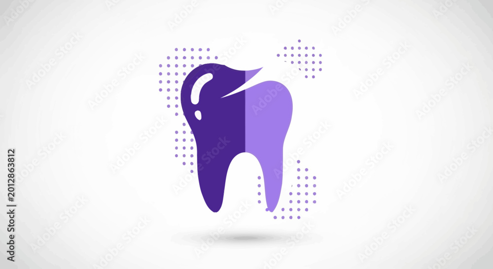 Obraz premium Abstract Tooth Icon Representing Dental Health and Modern Dentistry Treatment