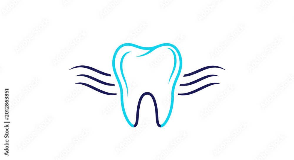 Obraz premium Abstract Tooth Symbolizing Dental Care With Wing-Like Elements for Health and Beauty