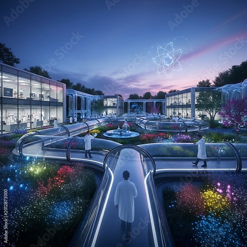 Futuristic Science Complex with Advanced Research Facilities.