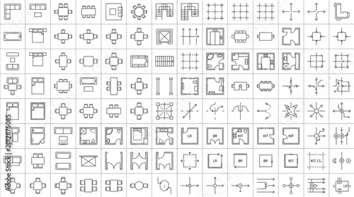 Cuadro en lienzo Various symbols and shapes icons.