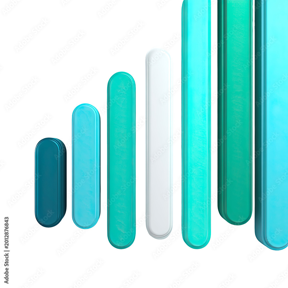 Obraz premium Abstract Bar Chart with Blue and Green Tones
