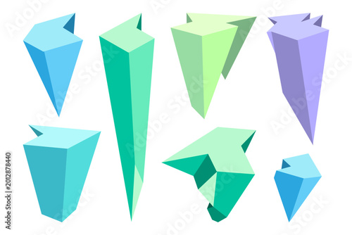 Canvas Print Abstract geometric faceted shapes and crystal crystalline elements for modern design