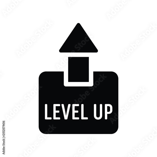 Black of a game controller with level up text and trophy symbol