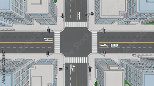 Photos City street intersection with roads.