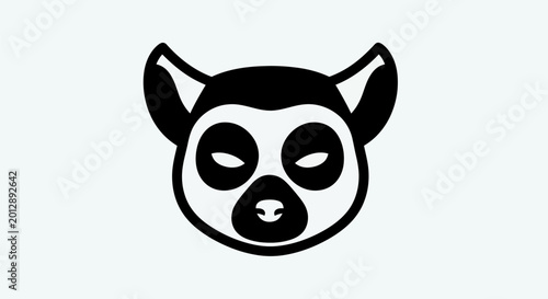 Minimalist lemur icon on white background
