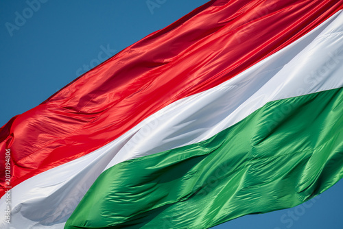 Quadro su tela Hungarian National Flag Close Up