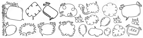 Hand drawn clouds for cute message bubbles