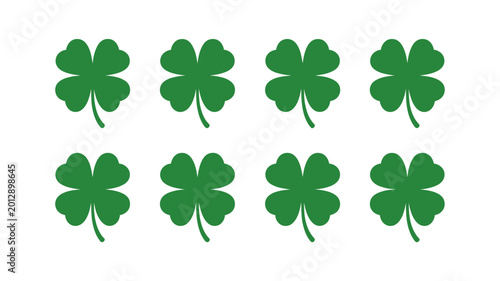 Photos Green four leaf clover pattern on a white background lucky charm illustration hi