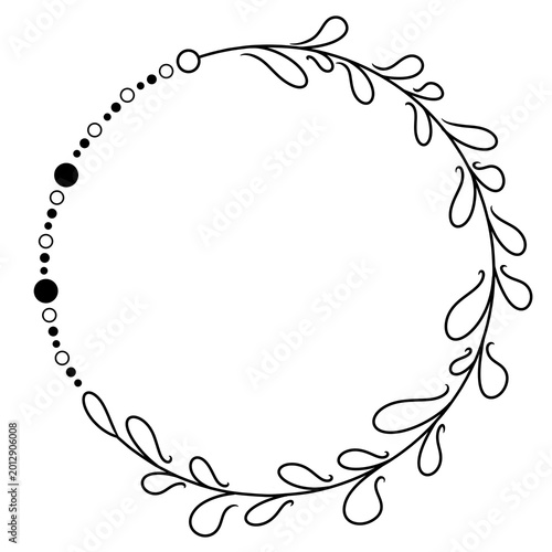 abstract floral frame black