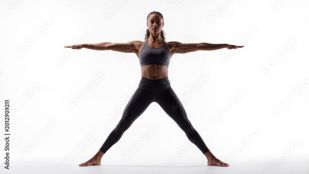 Obraz premium Woman practicing yoga isolated on white background