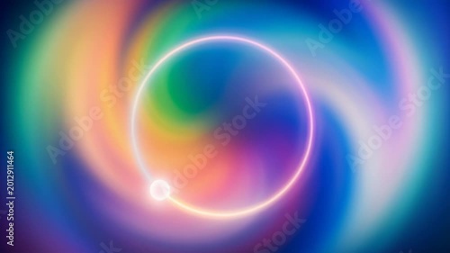Colorful gradient loop glowing orbit circle abstract swirl neon cosmic sphere vivid spectrum art