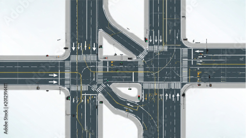 Fotografía Interchange highway road junction system.
