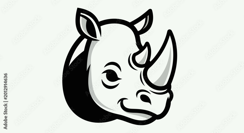 Fototapeta premium Rhino head illustration vector art