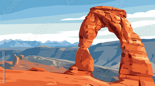 Bild auf Leinwand Delicate Arch in Arches National Park Utah sandstone desert desert landscape und