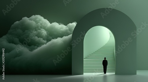 silhouette of a man in a doorway