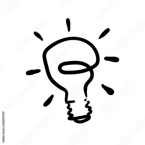 Electric lamp - Authentic Hand-Drawn Minimalist Pure Line Art Vector Illustration