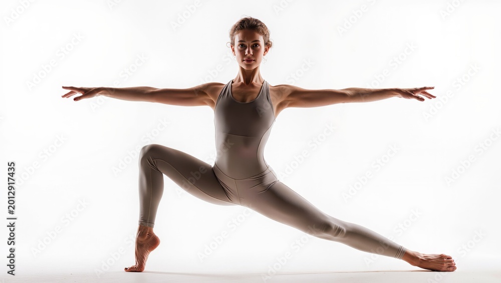 Obraz premium Woman practicing yoga isolated on white background