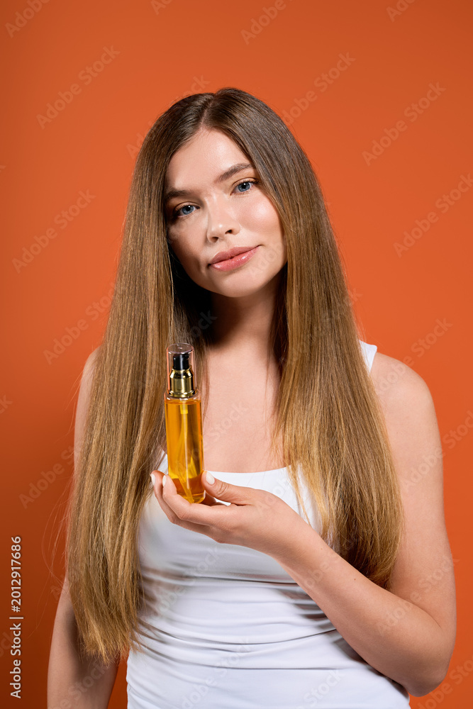 Fototapeta premium Experience the elegance of healthy hair through a captivating hair care portrait