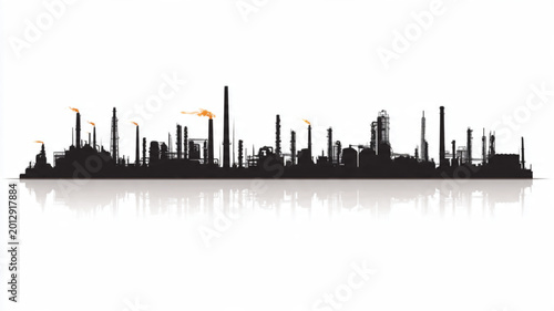 Tableau sur toile City Skyline Silhouette Urban Landscape.