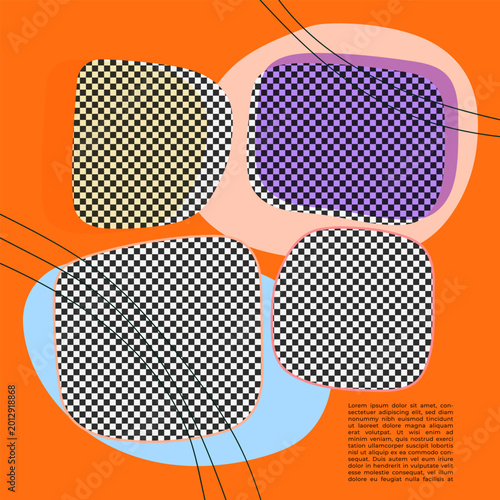 Abstract Modern Background with Hand Drawn Organic Shapes Photo Collage Frames Minimalist Design Vector. Suitable for Social Media Templates, Banners, Posters, Presentations, Branding, and Creative 