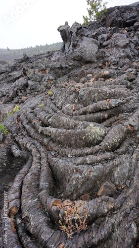Close Up Of Solidified Ropy Lava Rock Texture At Craters Of The Moon Idaho USA
