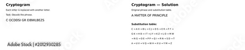 Fotografija Cryptogram puzzle with letter substitution cipher