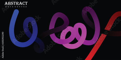 Abstract art features colorful swirling shapes on black background