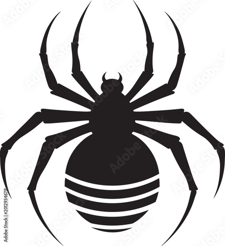 фотографія Black widow spider silhouette with white backgroun