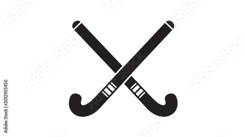 Photography Hockey sticks crossed with black and white design elements featuring sports, equ