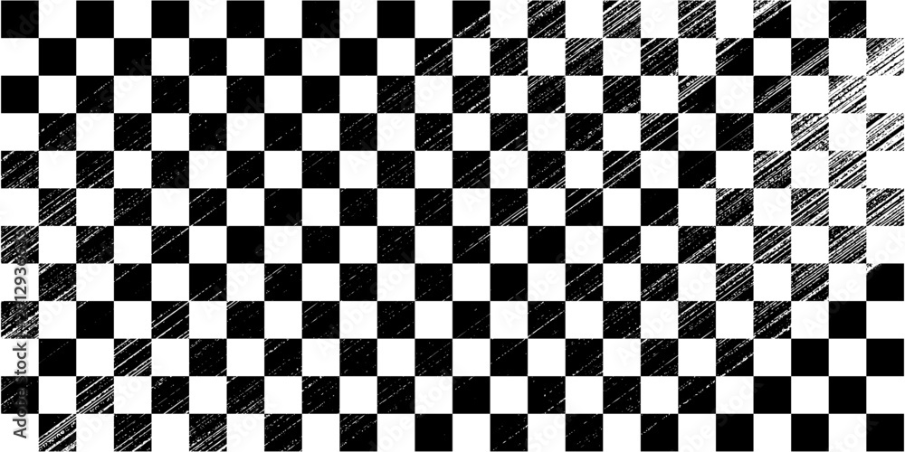 Fototapeta premium Black and white checkered pattern, Checkerboard seamless pattern