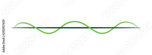 Tableau sur toile Abstract green wave line design