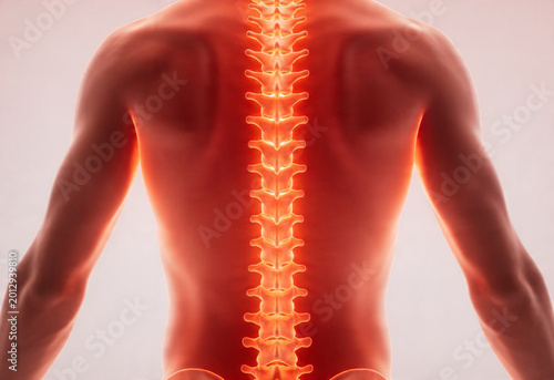 Human body backview anatomy health pain ache back person lower inflammation nerve sciatica young adult caucasian suffering bvoday medicine.