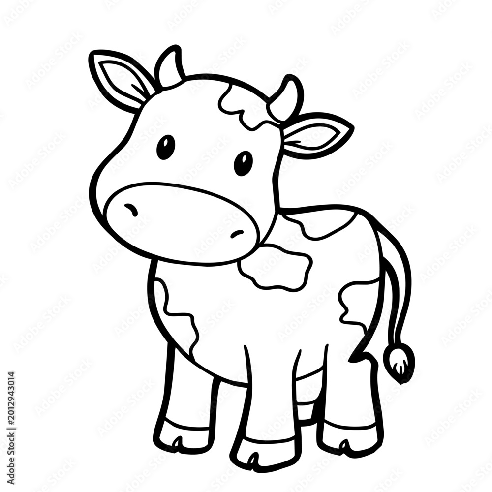Fototapeta premium Cute cow vector illustration cartoon style
